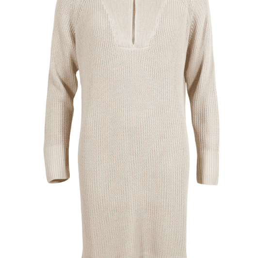 Ofelia Billie Knit dress | Cool strikkjole med polokrave og lynlås I Creme