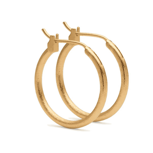 Pure by Nat I Hoop creoler øreringe børstet guld 30 mm