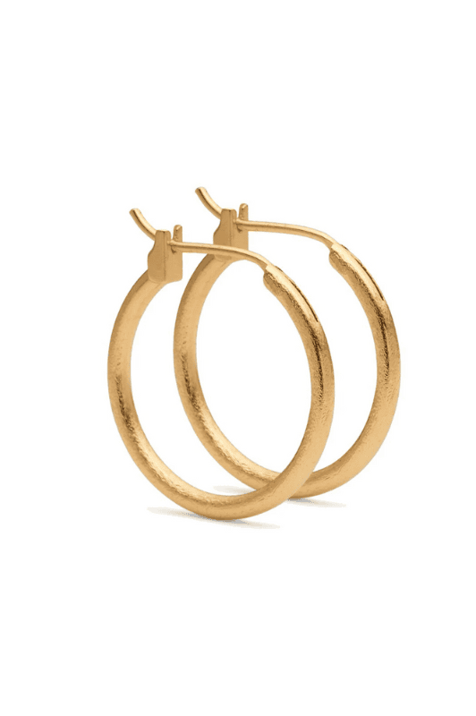 Pure by Nat I Hoop creoler øreringe børstet guld 30 mm