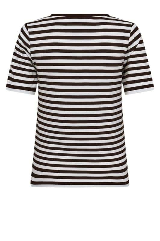 Freequent Liana t-shirt I Strib brun hvid