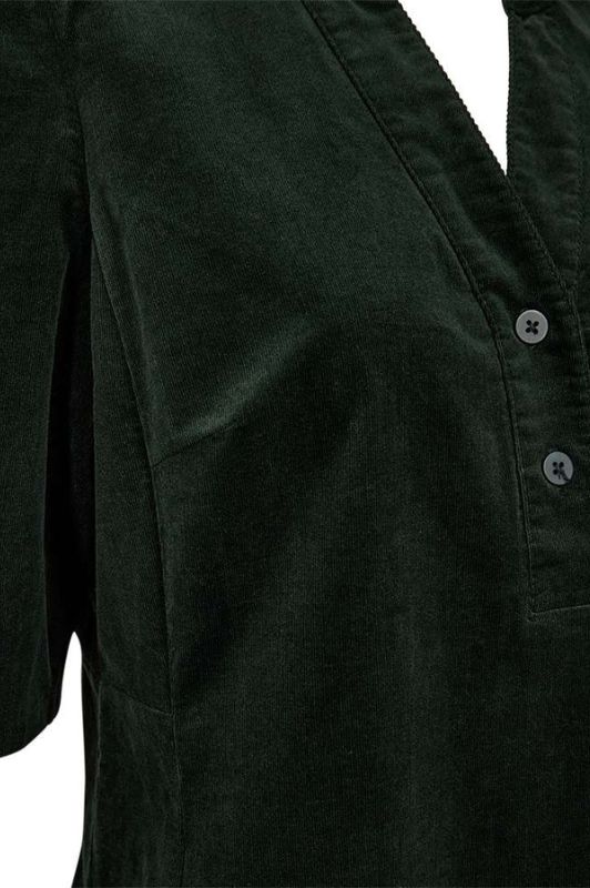 FreeQuent Olana dress I Fløjlskjole med korte ærmer i flaskegrøn