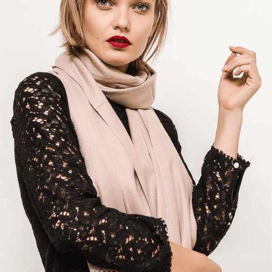 Atelier Paris I Cashmere mix tørklæde sand
