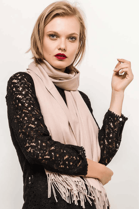 Atelier Paris I Cashmere mix tørklæde sand
