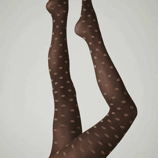 Sneaky Fox tights - Sibyl strømpebuks prikket mørkebrun og sand