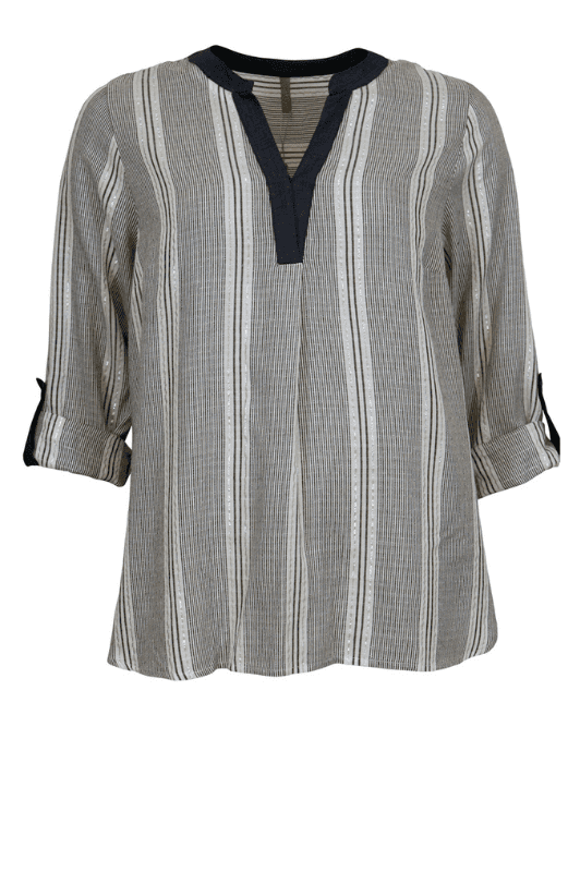 Ofelia Simi blouse I Stribet viskose top med sølv lurex