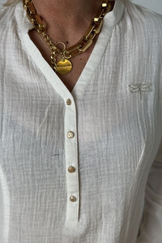Gaspar Palermo shirt I Hvid bluse i blødt bomuld