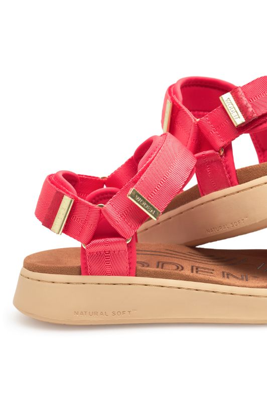 Woden Line sandal | Damesandal Flame koral I Dresslab
