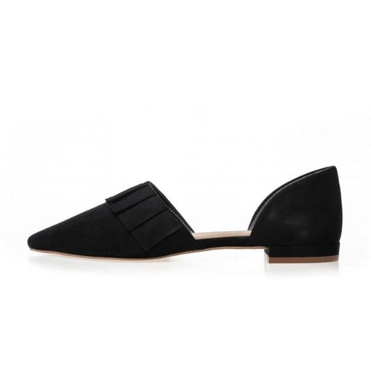 Copenhagen Shoes New Romance | Ballerina i sort med flæse