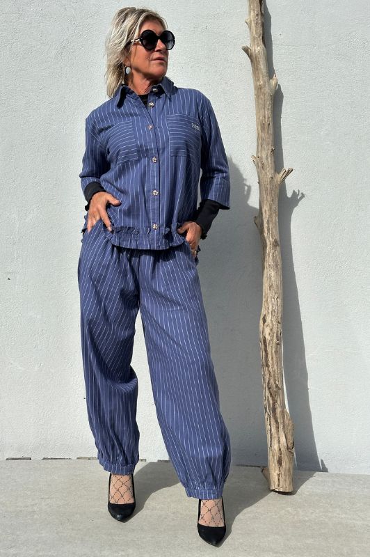 Gaspar Tropea balloon pant  | Pinstripe blå buks