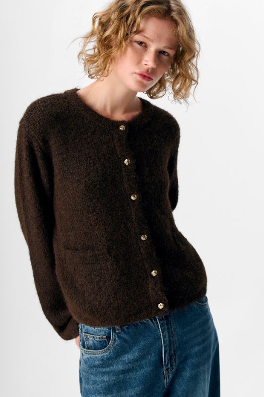 Object Saggia cardigan mørkebrun