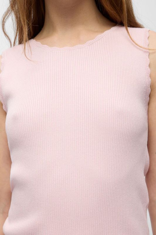Object Kelly s/l top I Strikket top med tungekant i rosa I Dresslab