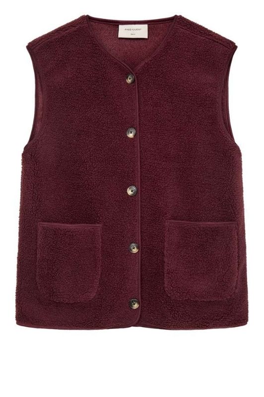 Freequent Teddy waistcoat | Bordeaux vest