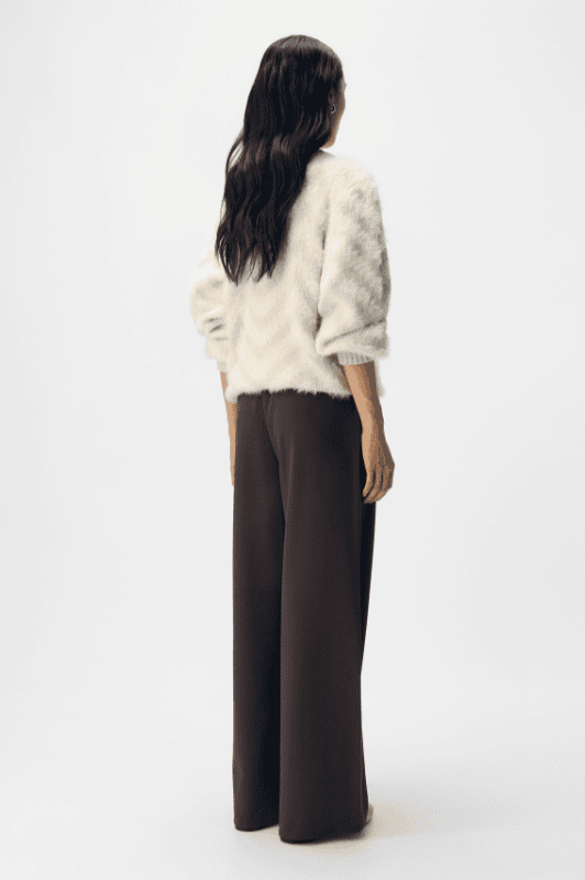 Object Lisa wide pant | brun melange pæn buks