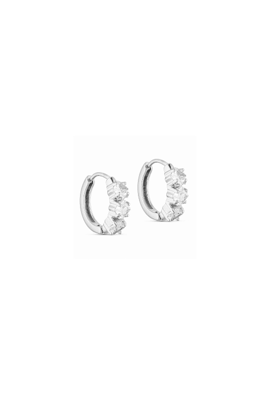 Marea I Sparkle crystal hoops med crystalsten I Sølvfarvet