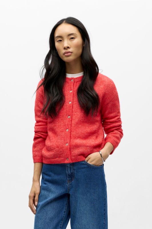 Object Agate strik cardigan koral