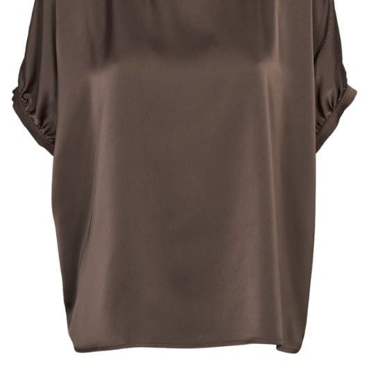 Prepair Emily festbluse i brun satin