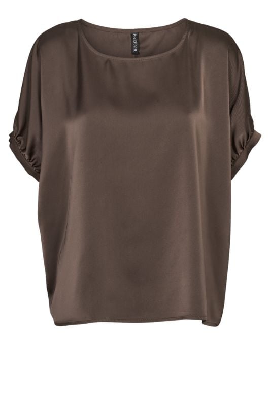 Prepair Emily festbluse i brun satin