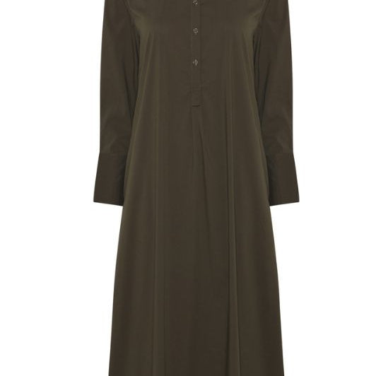 La Rouge Kamilla poplin kjole i army I Dresslab