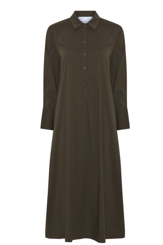 La Rouge Kamilla poplin kjole i army I Dresslab