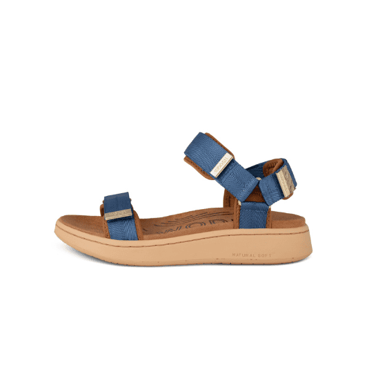 Woden Line sandal | Damesandal i denimblå Natural Soft sål