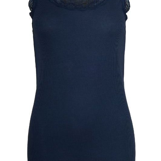 Ofelia Issa Top | Ribbet blondetop navy