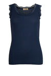 Ofelia Issa Top | Ribbet blondetop navy