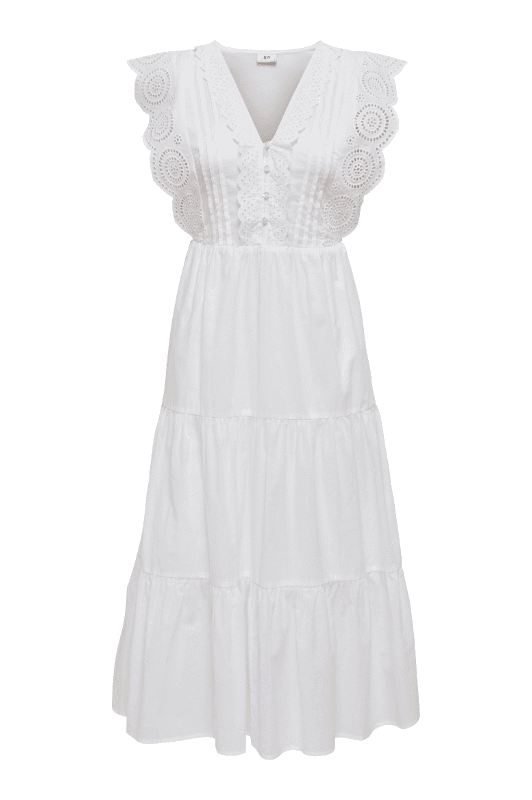 JDY Sara dress | Hvid sommerkjole med blondedetaljer
