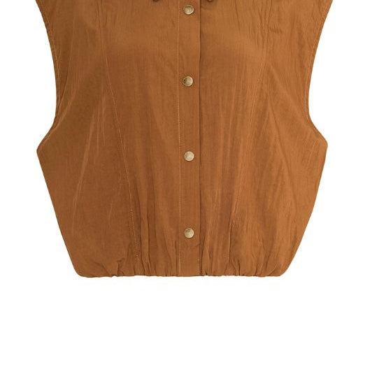 Ofelia Vida oversize vest i kastanjefarve