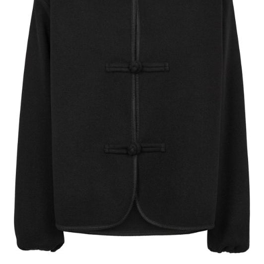 Prepair Lucinda jakke I Sort fleece jakke med dekorative knudelukninger