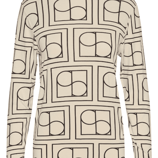 Soaked in Luxury Hanadi rollneck I Print offwhite med sort
