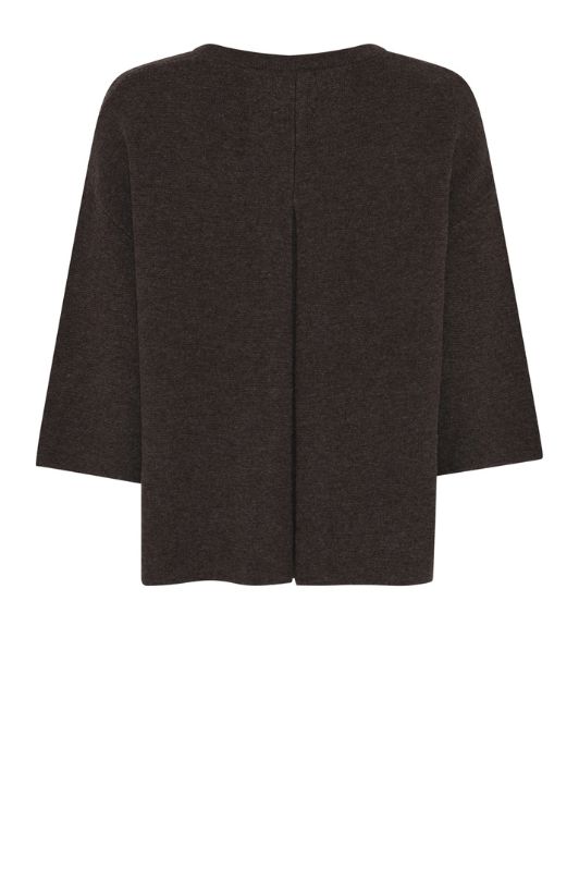 La Rouge Sissel knit | Brun klassisk uldstrik  3/4 arm