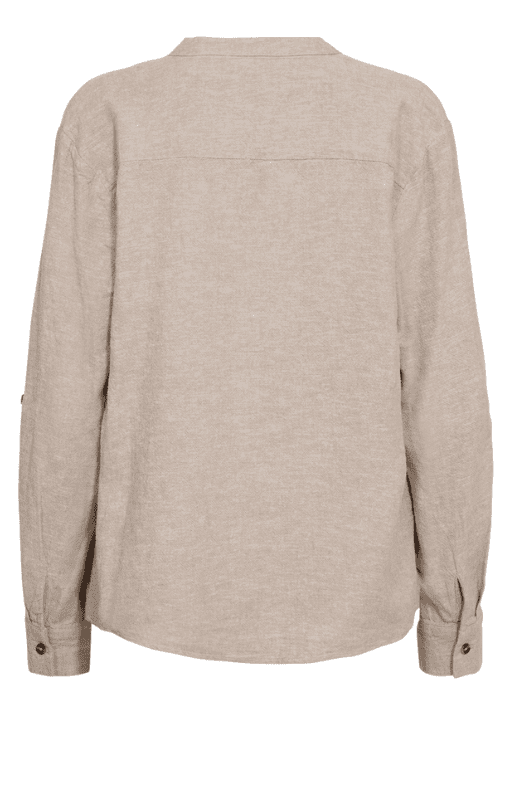 Freequent Lava shirt | Sandfarvet hørbluse