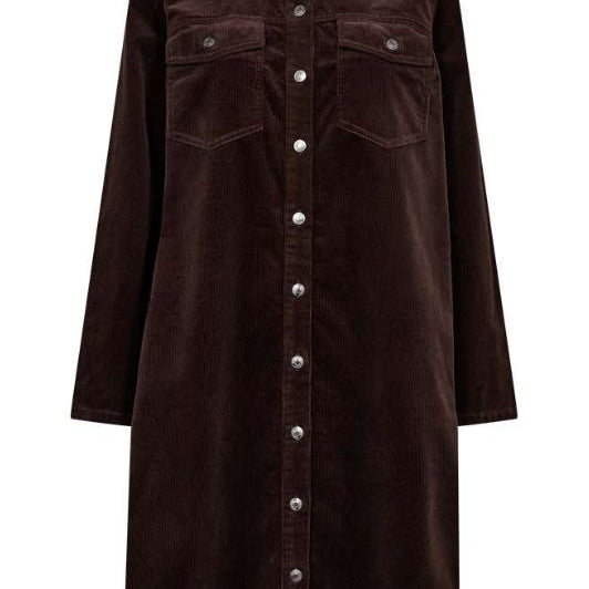 FreeQuent Cordy dress I Fløjlskjole brun