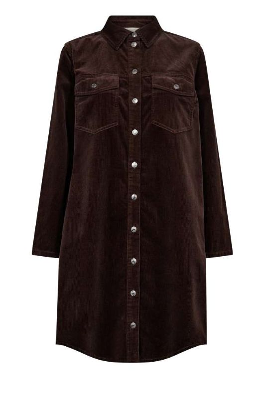 FreeQuent Cordy dress I Fløjlskjole brun