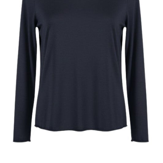 OM-HU Bello bluse | Langærmet t-shirt med cashmere sort I Dresslab