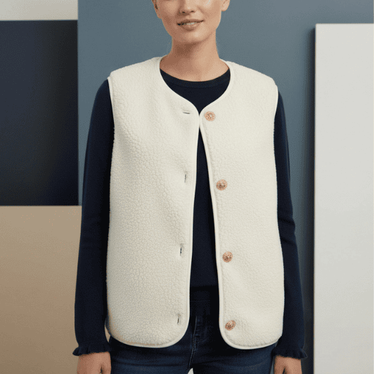 Ofelia Billa vest | Fleece vest creme