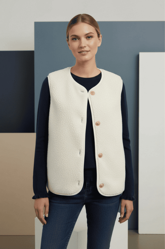 Ofelia Billa vest | Fleece vest creme
