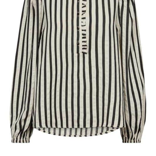 FreeQuent Noto skjorte | Stribet bluse i sort