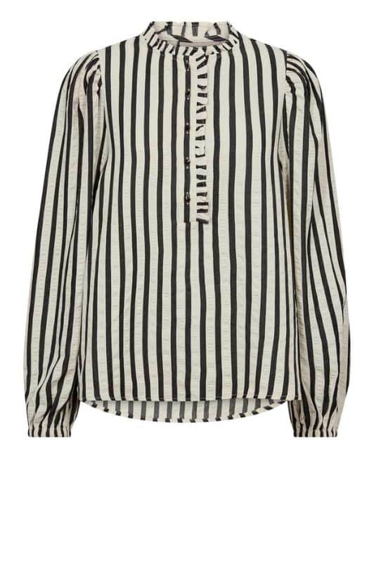 FreeQuent Noto skjorte | Stribet bluse i sort