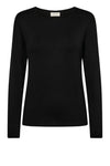 Freequent Liana bluse I Ensfarvet basistop i sort