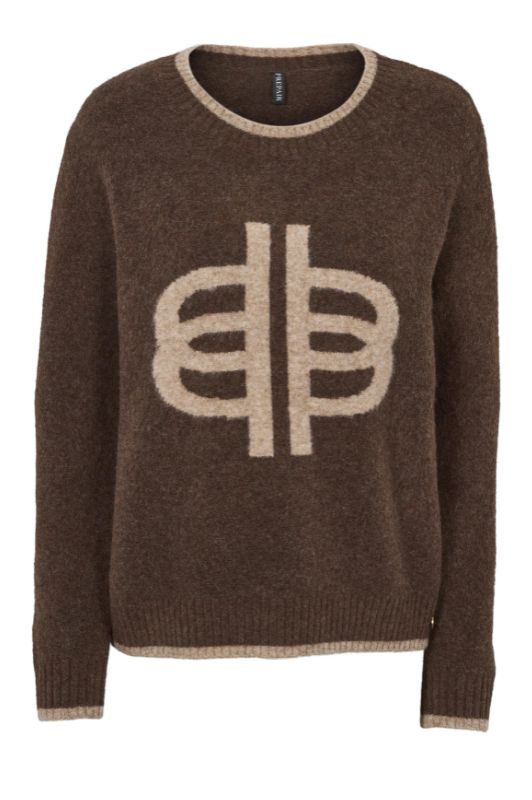 Prepair Babara Knit | Striktrøje i brun med logo
