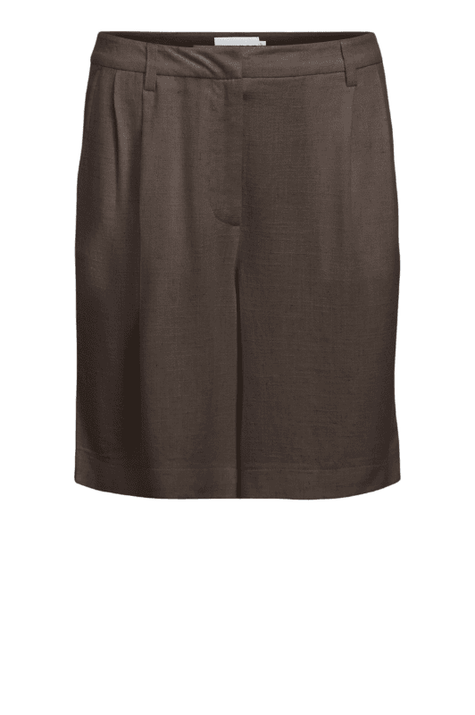 Object Sanne chokoladebrun shorts i hørmix I Dresslab
