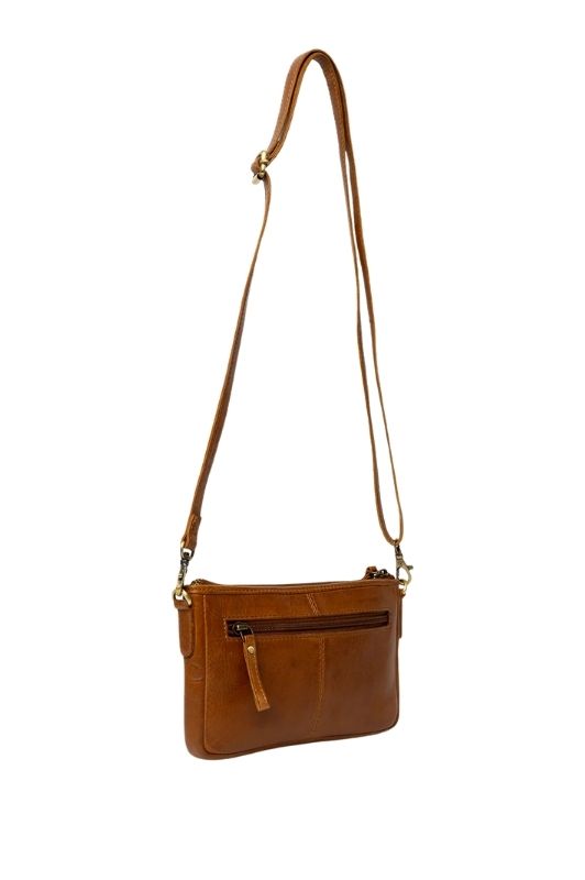 Re:Designed Mika clutch i flettet cognacfarvet ægte skind