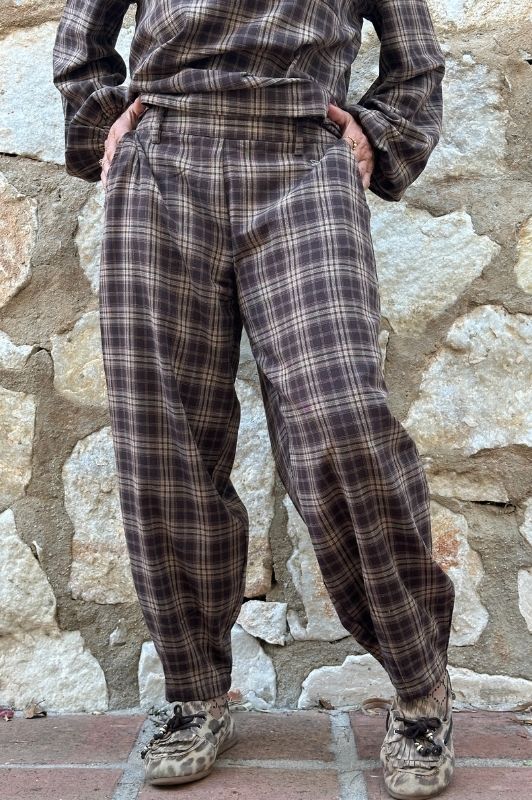 Gaspar Colorado check pant  | Ternet buks i brune farver