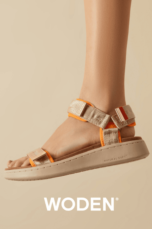 Woden Line sandal | Heritage coffee cream Natural Soft sål