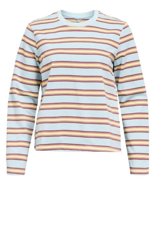 Object Rya stribet l/s top mint