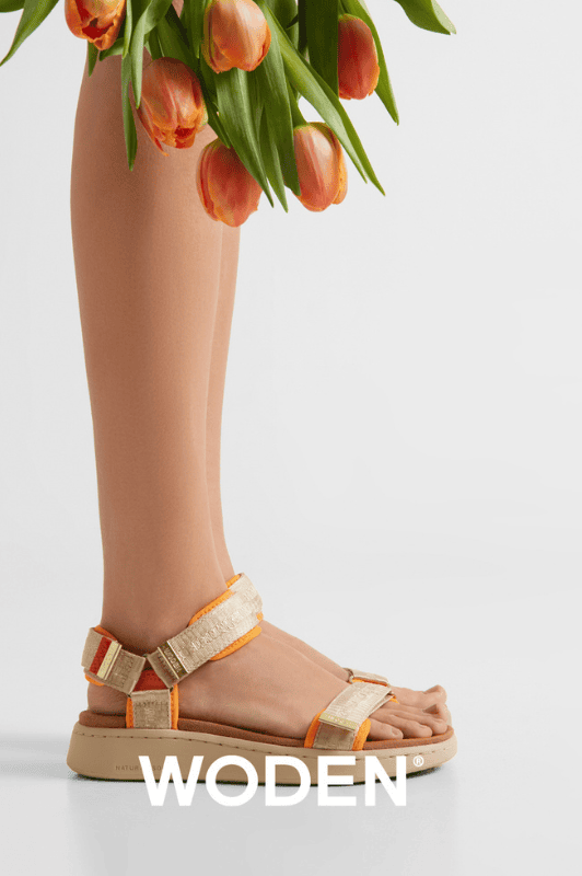 Woden Line sandal | Heritage coffee cream Natural Soft sål