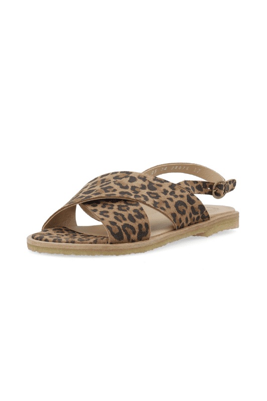 Cashott Casgitta Cross skind sandal I Leopard look