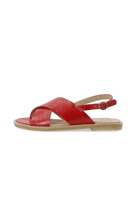 Cashott Casgitta Cross skind sandal I Red lak