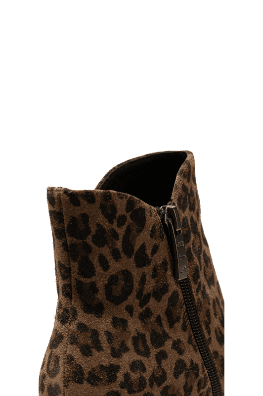 Shoe the Bear Saga Zip | Ruskindsstøvle | Leopard print med lille hæl